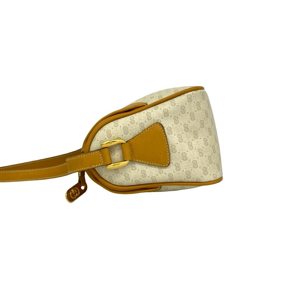 GUCCI Old Gucci Micro GG Logo Pattern Leather Shoulder Bag with Hardware, Cam... - Picture 5 of 9